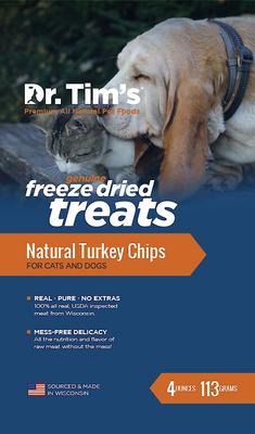 Show full view: Dr. Tim's Natural Turkey Chips Genuine Freeze-Dried Dog & Cat Treats, 4-oz bag slide 4 of 7