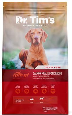 Show full view: Dr. Tim's Salmon & Pork Grain-Free RPM Formula Dry Dog Food, 30-lb bag slide 1 of 8