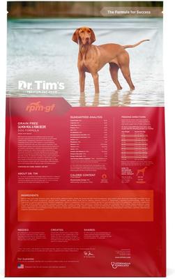 Show full view: Dr. Tim's Salmon & Pork Grain-Free RPM Formula Dry Dog Food, 30-lb bag slide 3 of 8