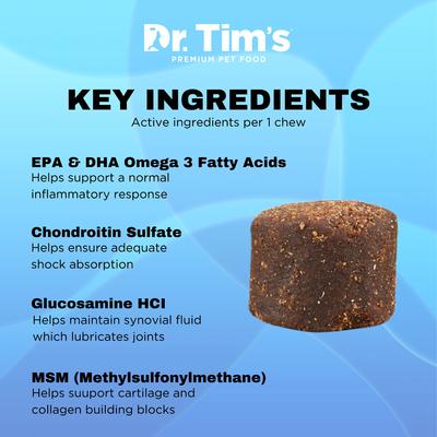 Show full view: Dr. Tim's Synovial Flex Advanced Regular Chicken Flavor Joint Mobility Dog Supplement, 120 count slide 5 of 6