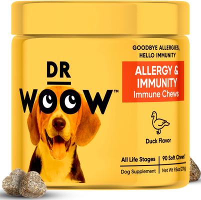 Show full view: Dr Woow Duck Flavored Soft Chew Allergy & Immune Supplement for Dogs, 90 count slide 1 of 10
