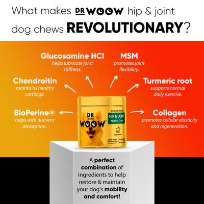 Show full view: Dr Woow Hip & Joint Lamb Flavored Soft Chew Joint Supplement for Dogs, 90 count slide 3 of 9