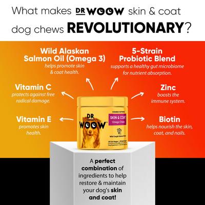 Show full view: Dr Woow Omega Chews Skin & Coat Salmon Flavored Supplement for Dogs, 90-count slide 3 of 9