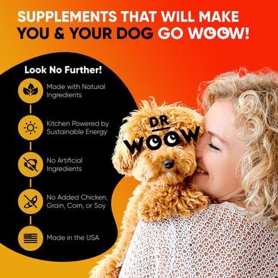 Show full view: Dr Woow Pre, Pro & Post Biotics Duck & Pumpkin Flavor Soft Chew Digestion Supplement for Dogs, 90 count slide 5 of 9