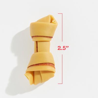 Show full view: DreamBone Real Bacon & Cheese Flavor Rawhide Free Dog Chew Bones, Mini, 24 count slide 4 of 13