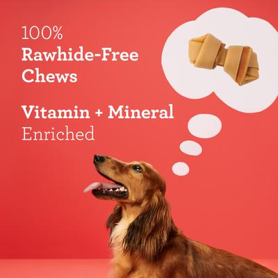 Show full view: DreamBone Real Bacon & Cheese Flavor Rawhide Free Dog Chew Bones, Mini, 24 count slide 10 of 13