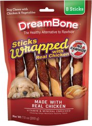 DreamBone Chicken Wrapped Stick Dog Treat, Large, 8 count