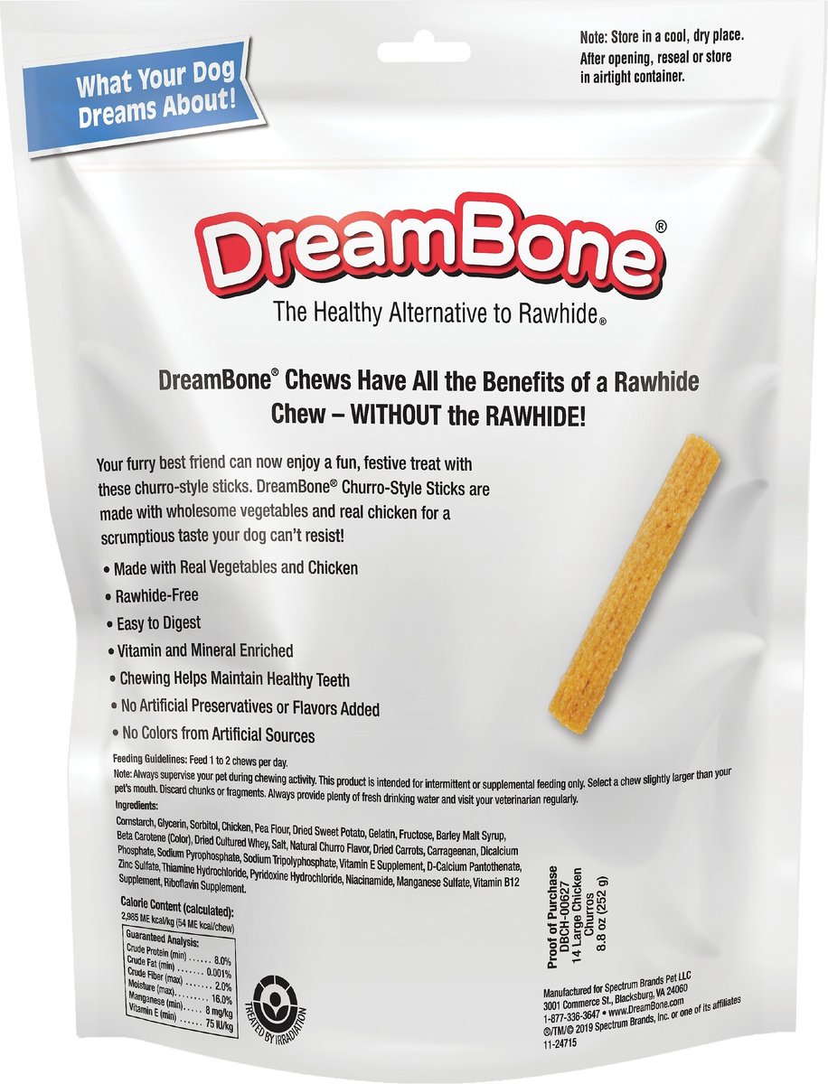 DreamBone Churro-Style Mini Sticks Cinnamon Flavor Dog Treats, 30 count