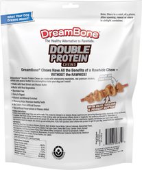 DreamBone Double Protein Chews Real Chicken, Sirloin & Peanut Butter Rawhide Free Dog Chews, 10 count slide 2 of 9