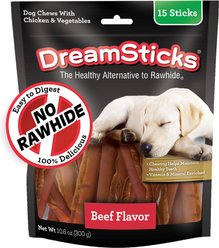 DreamBone DreamSticks Beef Chews Dog Treats, 15 count