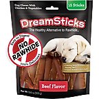 DreamBone DreamSticks Beef Flavor Rawhide Free Dog Chews, 15 count