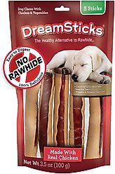 DreamBone DreamSticks Real Chicken Rawhide Free Dog Chews, 5 count