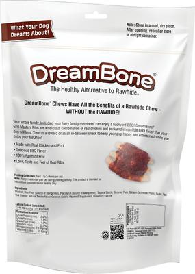 Show full view: DreamBone Grill Masters Half Rack Ribs BBQ Flavor Rawhide Free Dog Chews, 5 count slide 3 of 12