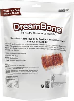 Show full view: DreamBone Grill Masters Full Rack Ribs BBQ Flavor Rawhide Free Dog Chews, 7 count slide 3 of 11