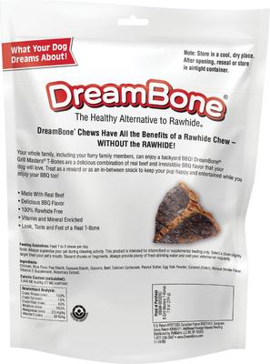 Show full view: DreamBone Grill Masters T-Bones BBQ Flavor Rawhide Free Dog Chews, 8 count slide 3 of 11