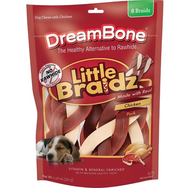 DreamBone Little Braidz Real Chicken & Pork Chews Dog Treats