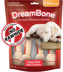 DreamBone Medium Chicken Chew Bones Dog Treats, 4 count