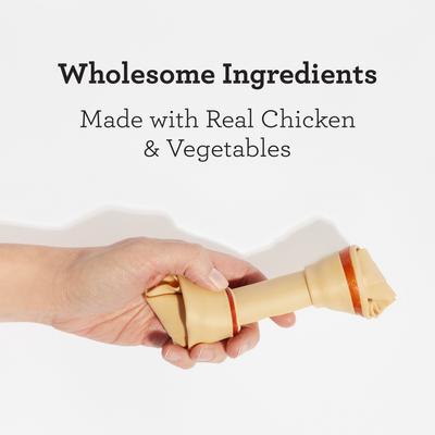 Show full view: DreamBone Real Chicken Rawhide Free Dog Chew Bones, Medium, 4 count slide 5 of 12