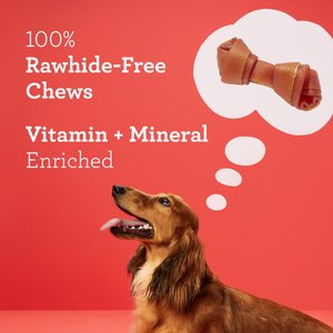 DreamBone Beef Flavor Rawhide Free Dog Chew Bones, Mini, 24 count