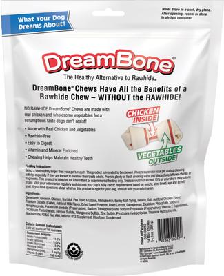 Show full view: DreamBone Real Chicken Rawhide Free Dog Chew Bones, Mini, 24 count slide 3 of 13