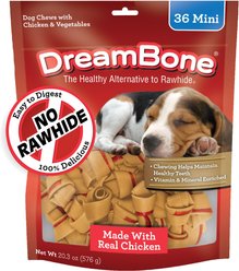 DreamBone Mini Chicken Chew Bones Dog Treats, 36 count