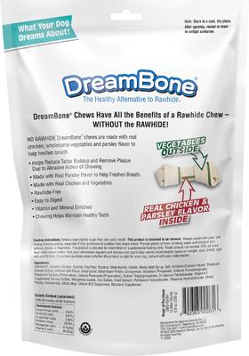 Show full view: DreamBone Dental Real Chicken & Parsley for Fresh Breath Rawhide Free Dog Chew Bones, Mini, 16 count slide 3 of 13