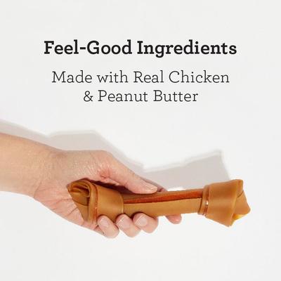Show full view: DreamBone Real Peanut Butter Rawhide Free Dog Chew Bones, Large, 3 count slide 5 of 11