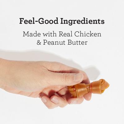 Show full view: DreamBone Real Peanut Butter Rawhide Free Dog Chew Bones, Mini, 80 count slide 5 of 11