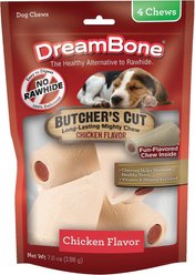 DreamBone Butcher's Cut Chicken Flavor Rawhide Free Dog Chew Bones, Small, 4 count