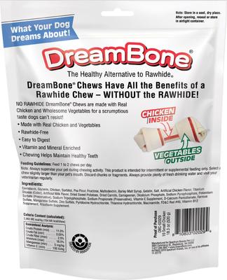 Show full view: DreamBone Real Chicken Rawhide Free Dog Chew Bones, Small, 10 count slide 3 of 13
