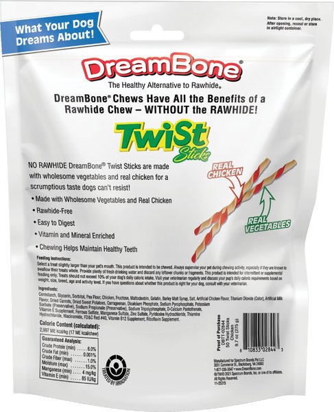DreamBone Twist Sticks Chicken Chew Dog Treats, 50 count