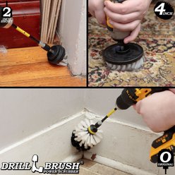 Drillbrush Power Scrubber 3-Piece Pet Hair Remover Brush Kit & Long Reach Extension, Soft Bristle Drill Brush slide 2 of 7