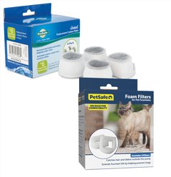 Drinkwell Foam Replacement Filters, 2 count + Replacement Carbon Filters, 4 count