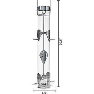 Droll Yankees Ring Pull Advantage Nyjer Seed Finch Bird Feeder, 16-in
