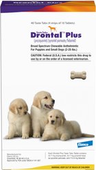 Drontal Plus Chewable Tablet for Small Dogs & Puppies, 2-25 lbs, 1 Tablet