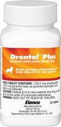 Drontal Plus Tablet for Large Dogs, over 45 lbs, 5 tablets