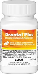 Drontal Plus Tablet for Small Dogs & Puppies, 2-25 lbs, 10 tablets