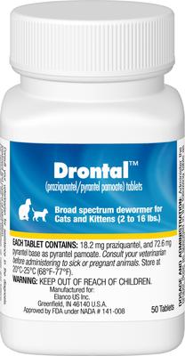 Drontal Tablets for Cats & Kittens, 2-16 lbs