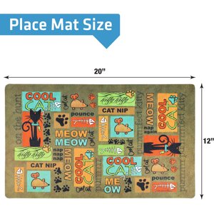 Drymate Absorbent Cat Bowl Food Mat, 12-in x 20-in