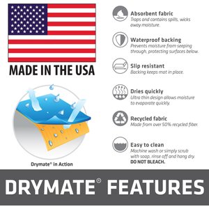 Drymate Absorbent Cat Bowl Food Mat, 12-in x 20-in