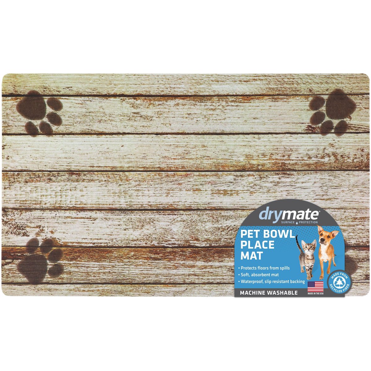 Drymate Absorbent Dog & Cat Bowl Food Mat, 12-in x 20-in