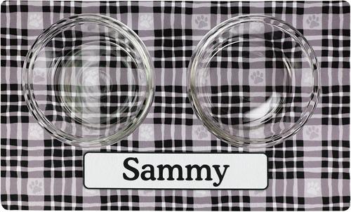 Show full view: Drymate Black Paw Plaid Personalized Dog & Cat Placemat, Small slide 4 of 4