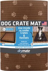 Drymate Dog Crate Mat Protective Liner Training Pee Pad, Brown Stripe, X-Large, 27-in x 42-in