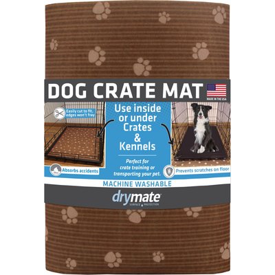 Drymate Drymate Dog Crate Mat Protective Liner Training Pee Pad, Brown Stripe, X-Large, 27-in x 42-in