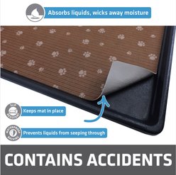 Drymate Dog Crate Mat Protective Liner Training Pee Pad, Brown Stripe, X-Large, 27-in x 42-in slide 2 of 7