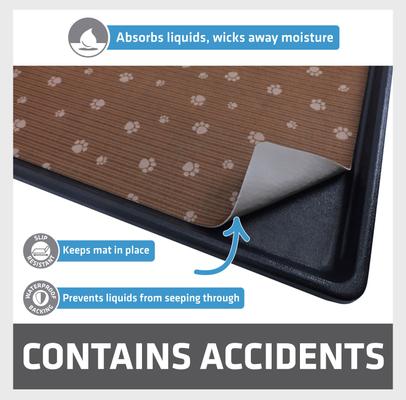 Show full view: Drymate Dog Crate Mat Protective Liner Training Pee Pad, Brown Stripe, X-Large, 27-in x 42-in slide 2 of 8