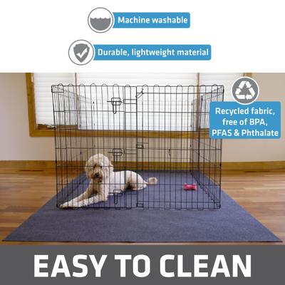 Show full view: Drymate Dog Playpen Mat, Washable Puppy Training Pee Pad, Charcoal, 60-in x 74-in slide 5 of 10