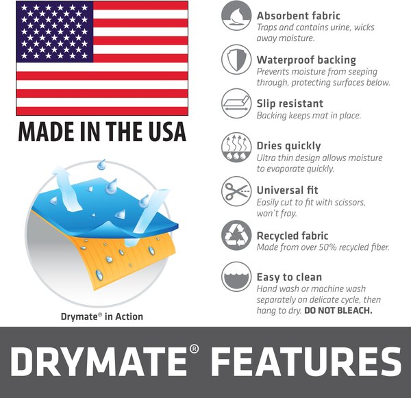 Show full view: Drymate Dog Playpen Mat, Washable Puppy Training Pee Pad, Charcoal, 60-in x 74-in slide 8 of 10