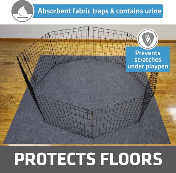 Show full view: Drymate Dog Playpen Mat, Washable Puppy Training Pee Pad, Charcoal, 60-in x 74-in slide 2 of 10