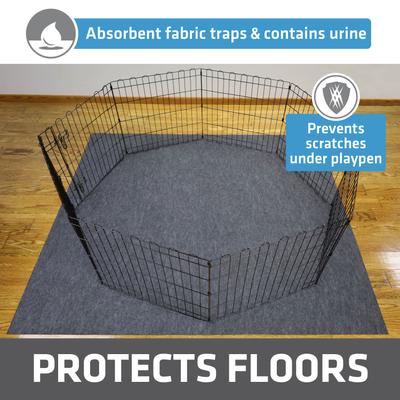Show full view: Drymate Dog Playpen Mat, Washable Puppy Training Pee Pad, Charcoal, 60-in x 74-in slide 2 of 10